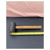Wood handled rubber  mallet.