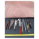 Groove joint pliers, vice grips, wrenched,