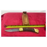 Buck knife 110 with leather case 4 inch blade