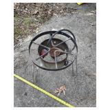 Base for turkey fryer with propane hook up