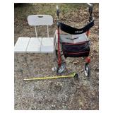 Drive Walker and portable shower chair.