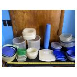 Plastic containers, cups and lids