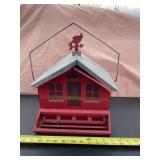 Cardinal bird feeder.