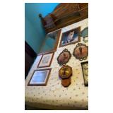 Walk art, clocks, Barometer, oval framed man and