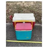 Two Igloo coolers.