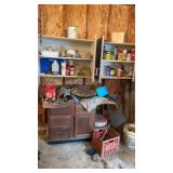 Contents in cabinet seven dust garden paint