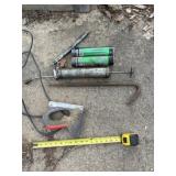 Electric stapler, crow bar, grease gun and grease
