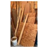 Corner full of OSB board two by fours trim 4 x 4