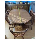 59 x 41 kitchen table with 6 padded chairs