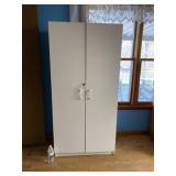White storage cabinet includes key  with all