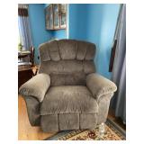 Lazboy brown  recliner with a spot on arm piece