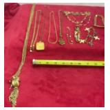 Gold toned necklaces, and bracelets