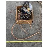 Copper tubing and electrical wire.