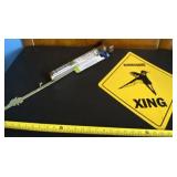 New rain gauge and hummingbird sign.