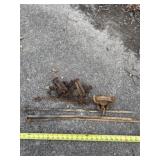 Victor coil spring traps with stakes.