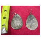 Unmarked sterling floral  etched dangling