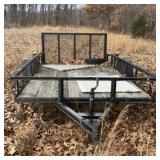 16 foot rafter D trailer with tailgate wood floor