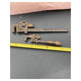 Walworth and smaller pipe wrenches.