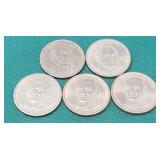5 Presidential Dollar Coins