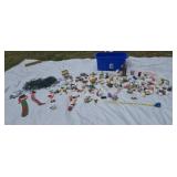 Hand blown Christmas ornaments, lights, tote and