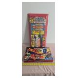 Stunt driver jump set, fireworks
