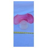 Fenton Vintage Encased Pink Ruffled Edge Top Hat