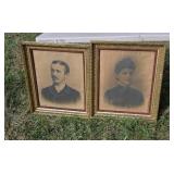 Portraits from the 1800s charcoal on canvas