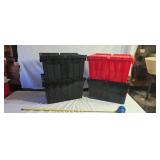 Four lid locking totes