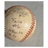 Baseball with signatures