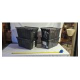 Four lid locking totes