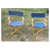 Two folding directors chairs