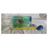 Peacock glass plate