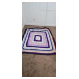 granny square crochet afghan , fleece blanket