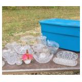 Glassware including cut glass and tote