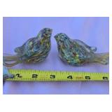 Multi Color Art Glass Bird Paperweight Figurine