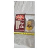 Metal Dr pepper outdoor thermometer, matchbox