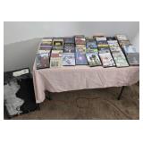 Dvds some new , Cds, tote with lock lid