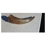 Revolutionary War Powder Horn and names carved in