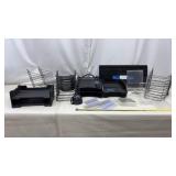 Organizers and desk lamp