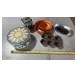 Vintage Tin Containers, Molds and more