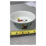 Charlie Brown Feeding Snoopy Dog Dish
