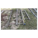3-Wooden Ladders, 2 @ 8 ft and 1 @ 65 inches
