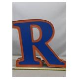 Large R metal and plastic letter