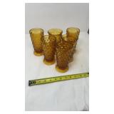 6 Amber Fostoria glasses