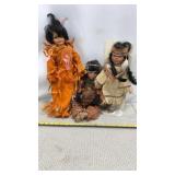 Porcelain Native American Dolls