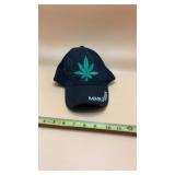 Marijuanna Hat Black w/GreenEmbroidered Pot