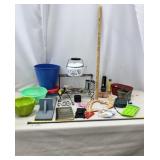 Misc Lot of Tupperware Strainer, Pink Glass,