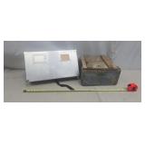 Wood and metal boxes