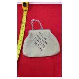 Safran beaded clutch , made in Hong Kong