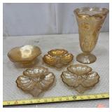 Jeannette Glass Doric Marigold Iridescent